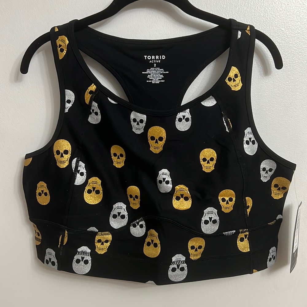 Torrid Active | light support sports bra | skulls | size 2